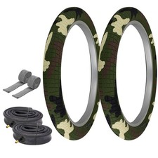 Pro 20 X 2.30 Camo Army Greentanblack Tires Thorn Proof Tubes Rim Strips