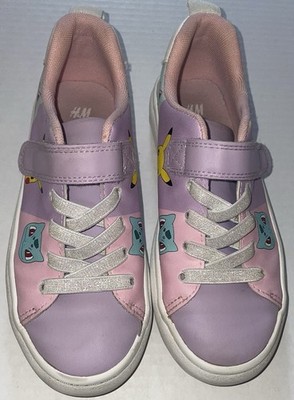H&M Pokemon Girls Pink Lilac Aqua Shoes Size 1 Pikachu