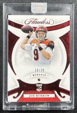 JOE BURROW 2020 PANINI FLAWLESS #101 ROOKIE RUBY GEM RELIC RC 10/20 BENGALS