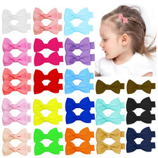 Baby Hair Bows Clips for Girls 2" Fully Lined Hair Clips Grosgrain Ribbon Alliga
