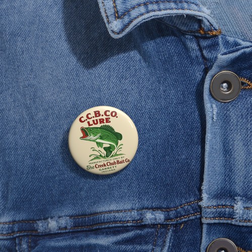 C.C.B.Co. Creek Chub Bait Co. Garrett IN Fishing Pin Vtg Style Pinback Button - 第 5/7 張圖片