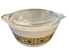 Pyrex Square Flowers/Autumn Floral/Verde 3 Pc Casserole Set + 2 Lids 473 474 475