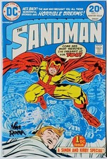 The Sandman #1 En estado bastante bueno/casi nuevo firmado 2X Joe Simon/Mike Royer 1974 Jack Kirby Art