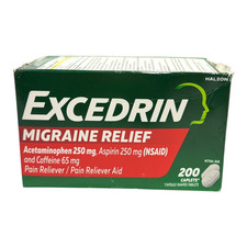 *Excedrin Migraine Relief Acetaminophen Pain Reliever Aid -200 Caplets- New