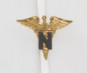 Vintage Nurse Caduceus. WWII US Army Nurse Pin
