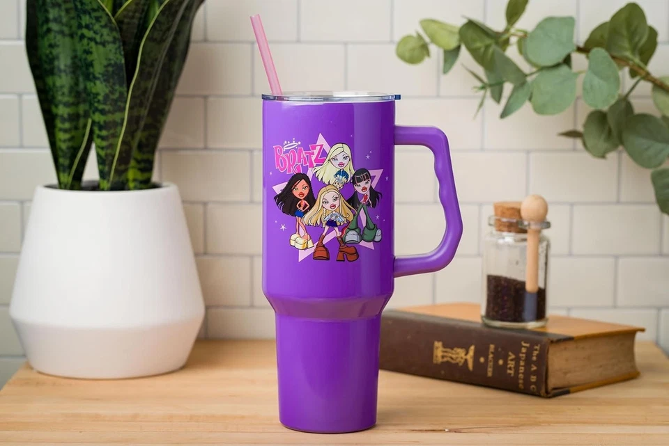 Bratz Featuring Cloe, Yasmin, Jade, and Sasha Stainless Steel Tumbler with Ha... - Image 3 of 4
