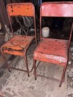 Industrial Metal Stacking Java Chairs Vintage Rustic Patina Indonesia — photo 6