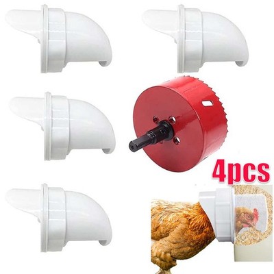 Automatic Gravity Chicken Feeders Rainproof Poultry Feeders Port Reduce Spillage