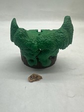 Vintage Toy Playset Part Green Brown Tree Stump Cave Hideout Plastic