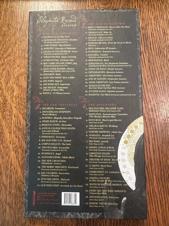 Black Bible CLEOPATRA RECORDS 4 CD's BOX SET 1998 GOTHIC ROCK INDUSTRIAL PUNK - Image 2 of 4