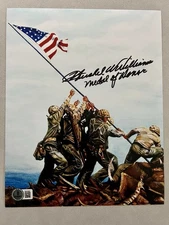 Hershel Williams autographed signed 8x10 photo Beckett BAS COA Iwo Jima MOH USA