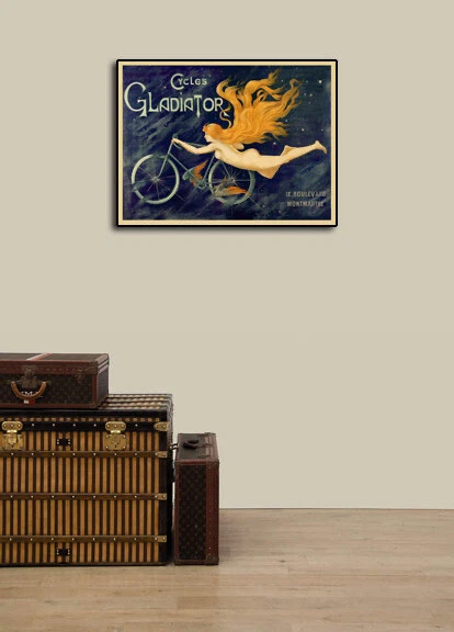 Póster de bicicleta Cycles Gladiator estilo vintage 1895 Art Nouveau - 24x32 Foto 3 de 3