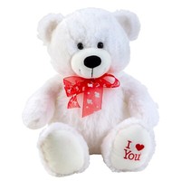 "TeddybäR 50 Cm Weiß Mit Schleife \"I Love You\" Kuscheltier Teddy KuschelbäR BäR"
