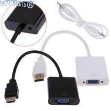 1080P HDMI Male to VGA Female Video Adapter Converter Cable 3.5mm Audio