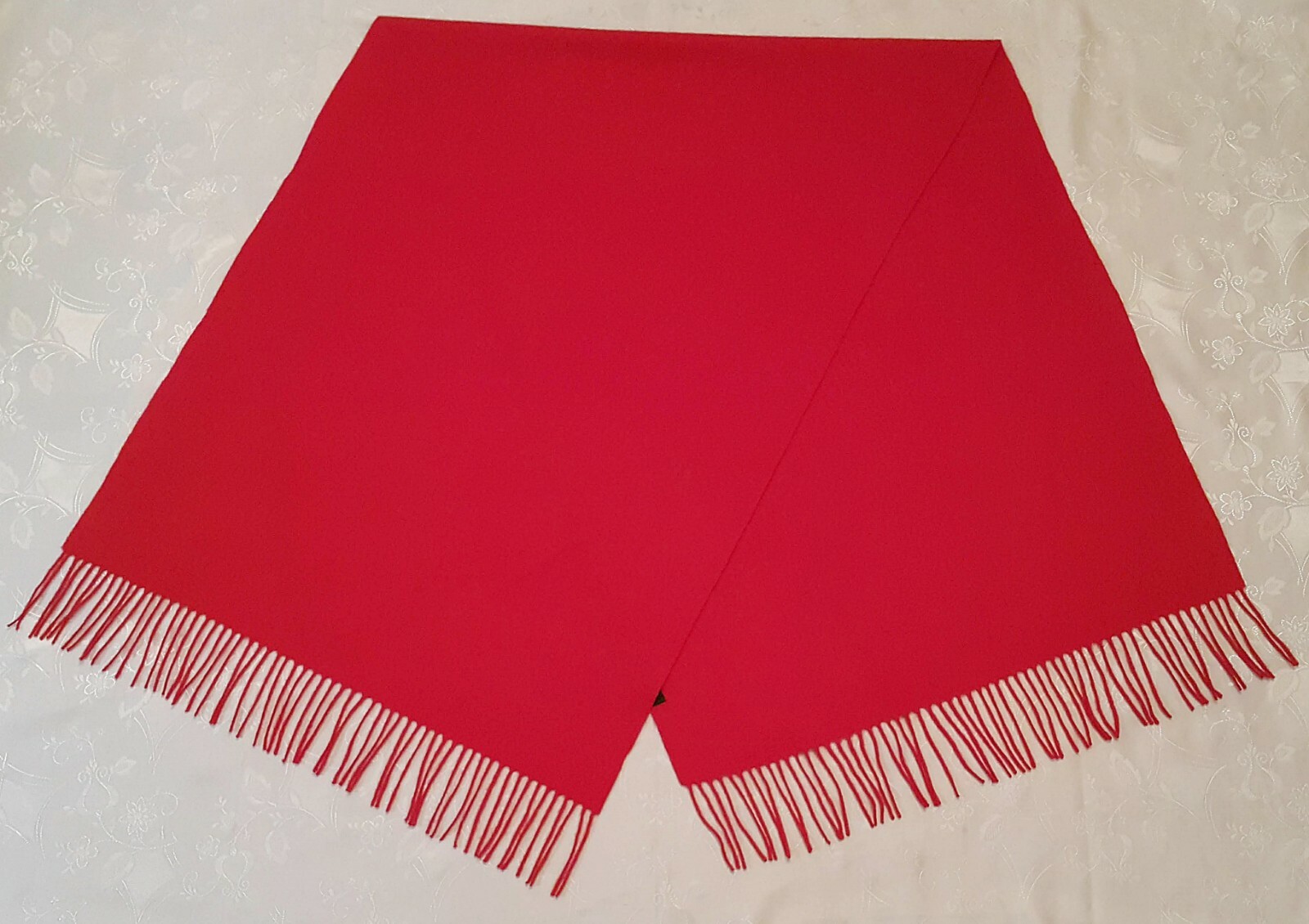 VINTAGE AUTHENTIC EXCLUSIVE SOLID RED WOOL LONG M… - image 1