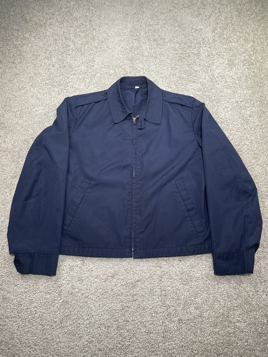 【短丈】VINTAGE WORK JAKET size42 Vintage 50s 60s Men Blue MECHANIC Work Shop Uniform Jacket