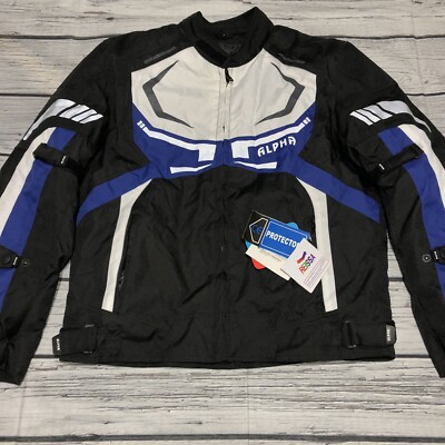 Alpha Cycle Gear Jacket Mens Size Large Black Motorcycle Mesh