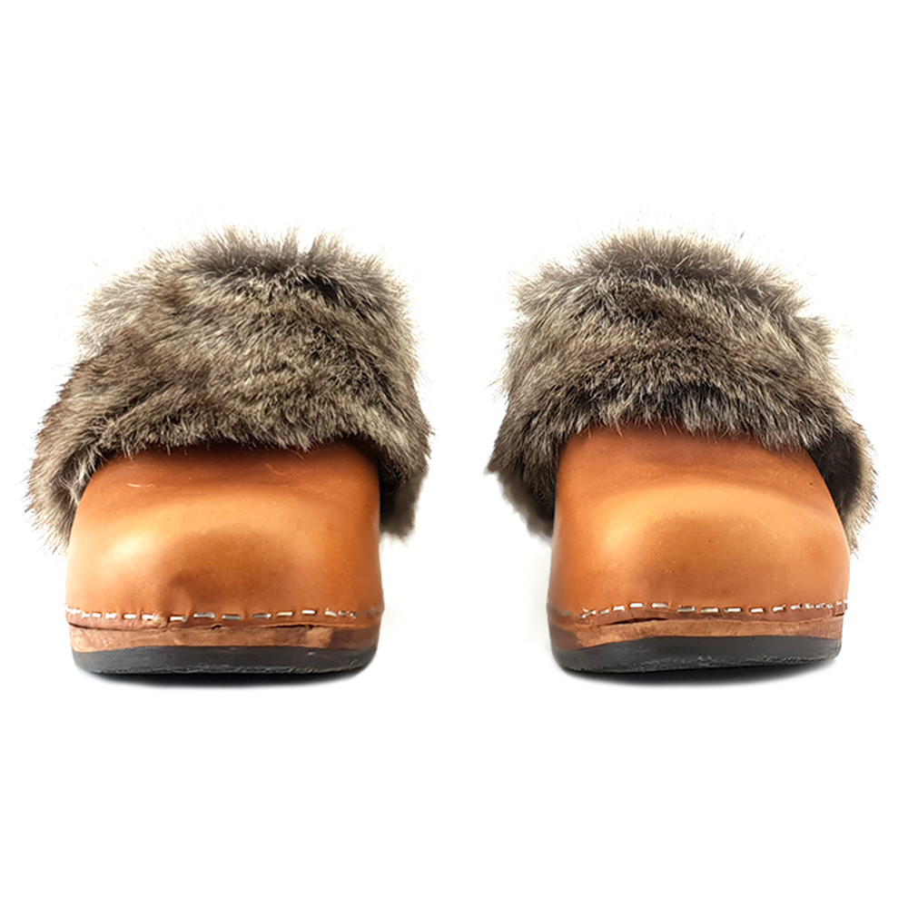 Clogs With Leather And Fur Upper G3140 VISONE