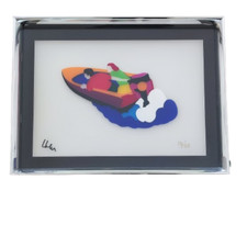 Marco LODOLA, Motoscafo, sericollage su pvc, 60x45 cm, cornice LUMINOSA compresa