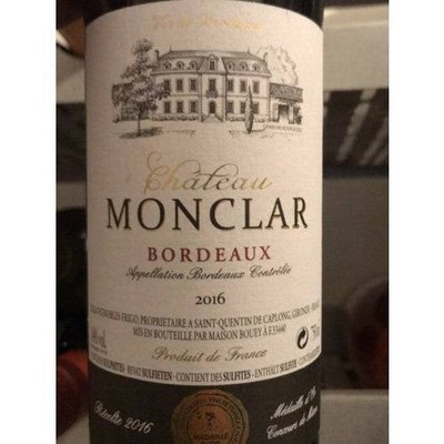Chateau Monclar Bordeaux 2019 (750ml)
