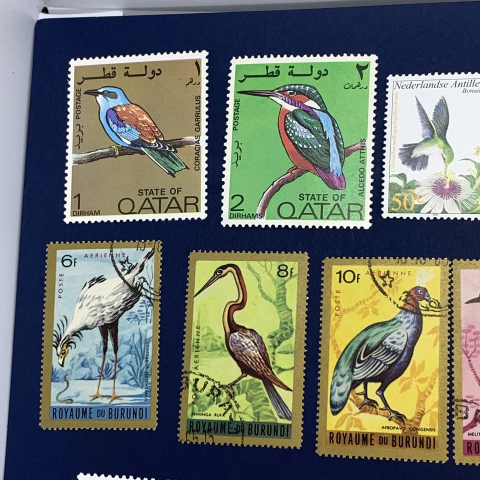 LOTE DE 34 SELLOS DE AVES DIFERENTES DE CHINA, BURUNDI, RUSIA, QATAR Y MÁS DE LA GUERRA MUNDIAL Foto 3 de 4