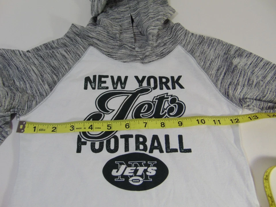 Niñas NFL Gris y Blanco NY Jets Ligero Sudadera con Capucha Talla S (6-6X) Nuevo con Etiquetas Foto 3 de 4