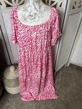 ASOS Design Curve Maxi Dress Size US 16 UK 20 Womens Pink Zebra Open Back