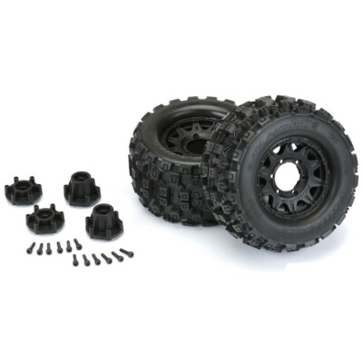 Pro-Line Badlands MX28 2.8'' Tires on Raid Front Rear Adj. Offset Wheels 12mm Hex
