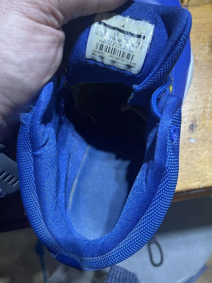 Men's Size11 Nike Prime Flight Jordans Golden State Warriors Sneakers Shoes Foto 3 de 4