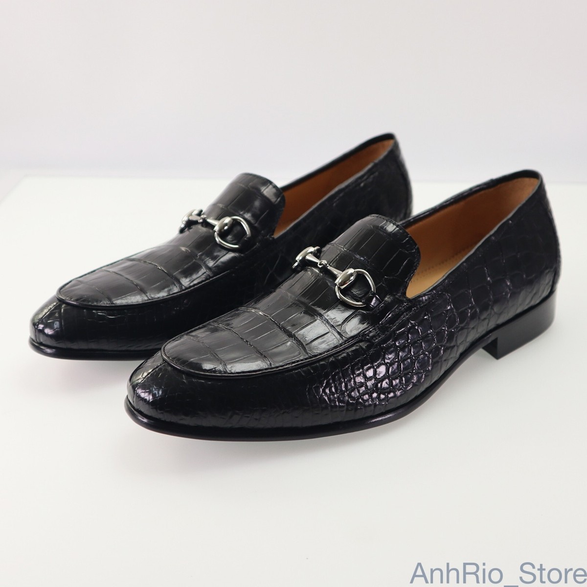 Men\'s Black Croc-Embossed Slip-On Loafers COACH Men main image 3