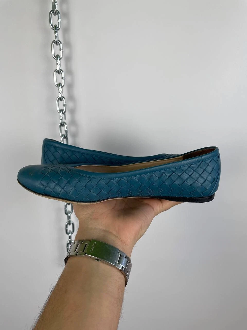 Ballerine Bottega Veneta Intrecciato Intrecciato Pelle Blu Italia