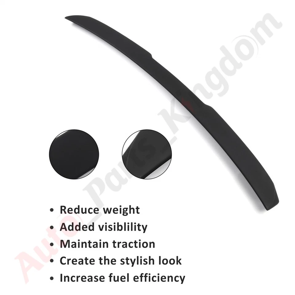 Rear Window Spoiler Visor For 04-10 BMW 528i 535i 550i M5 Sedan 4DR Black Matte - Изображение 4 из 4