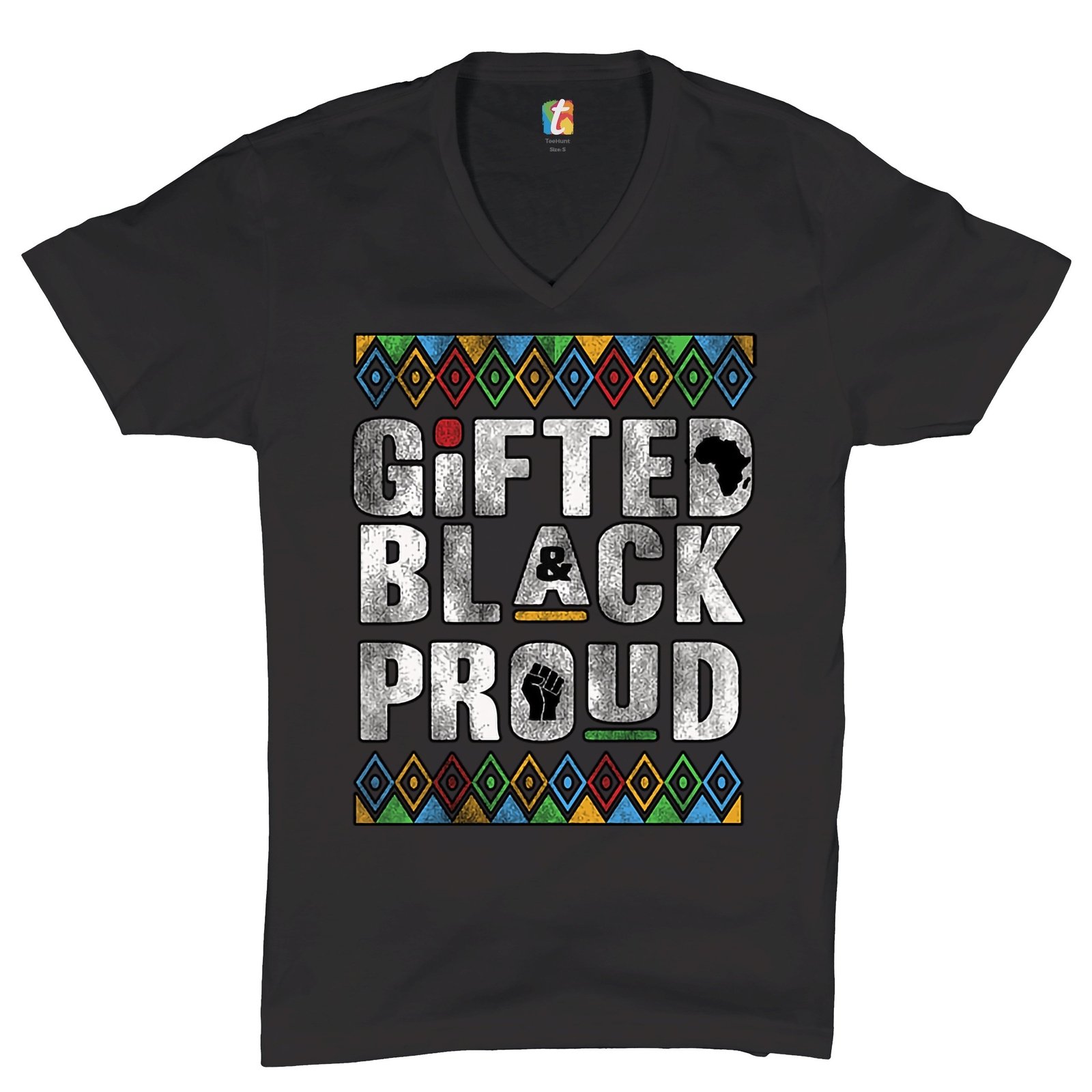 ALTRA T shirt regalo nera e orgogliosa collo a V afroamericana nera vita materia