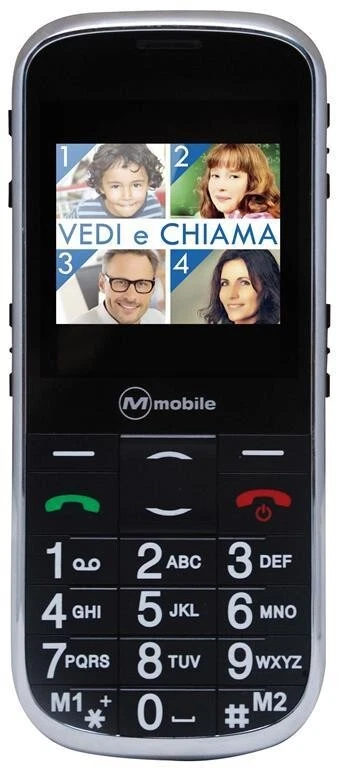 Cellulare Facile Premium -Tasti grandi SOS base di ricarica micr. SD 8GB inclusa - Immagine 3 di 4