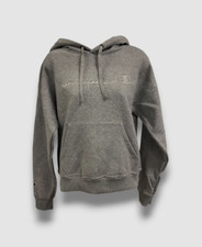 Champion Women's Gray Fleece Power Blend Embroidered Logo Hoodie Sweater Size M