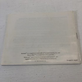 The Adventures of Bayou Billy Nintendo NES Authentic Instruction Manual Only