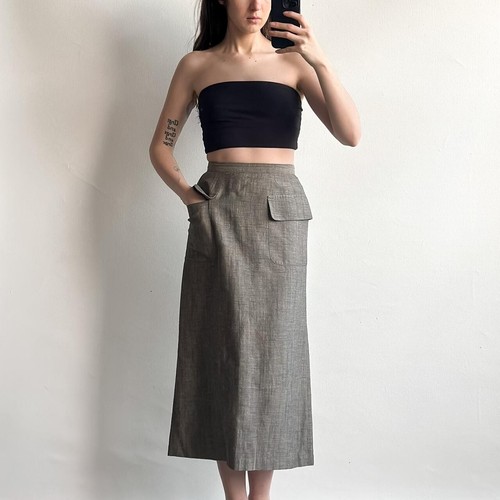 Comme des Garcons rare vintage 90s (1995) brown/gray cargo pocket maxi skirt s - Picture 5 of 8