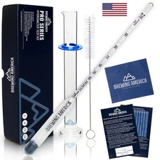 Hydrometer Alcohol Meter Test Kit: Pro Series 0-200 Proof Traceable Alcoholme...
