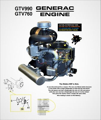 #ad GG 0C4147 Fuel Pump Cub Cadet 72quot; Tank 33hp Generac Guardian GTV 990 and GTV760 $27.26