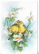 NEW LEANIN' TREE Anniversary Card approx 4.5x7" Cheek to Cheek Lovebirds