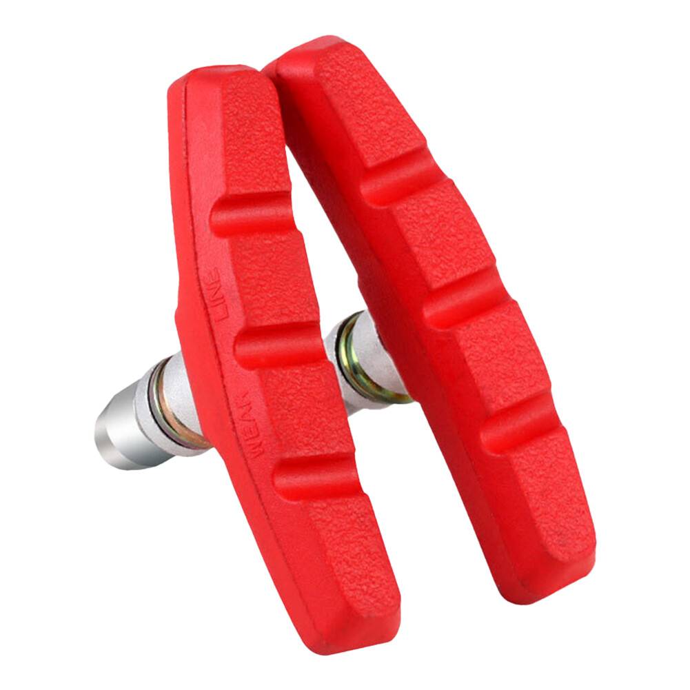 Bike Brake Blocks Rubber MTB Road Bike V Brake Pads Shoes Blocks (Red