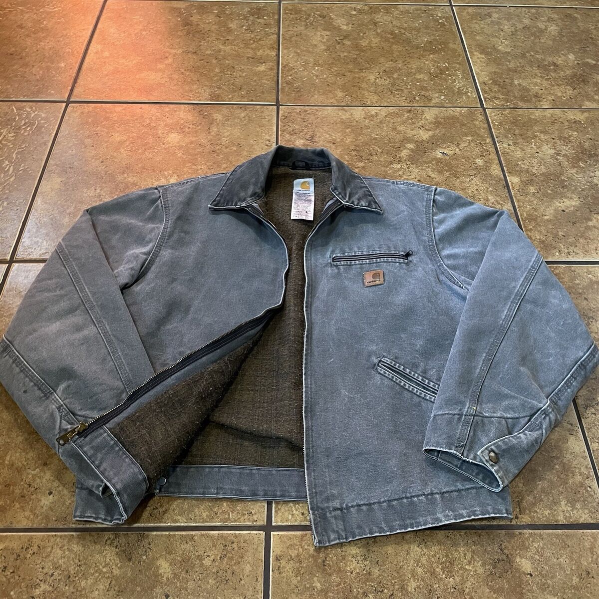 Carhartt Detroit Jacket Grey J97 GVL Blanket Lined Black Carhartt Detroit Jacket Grey J97 GVL Blanket Lined Black