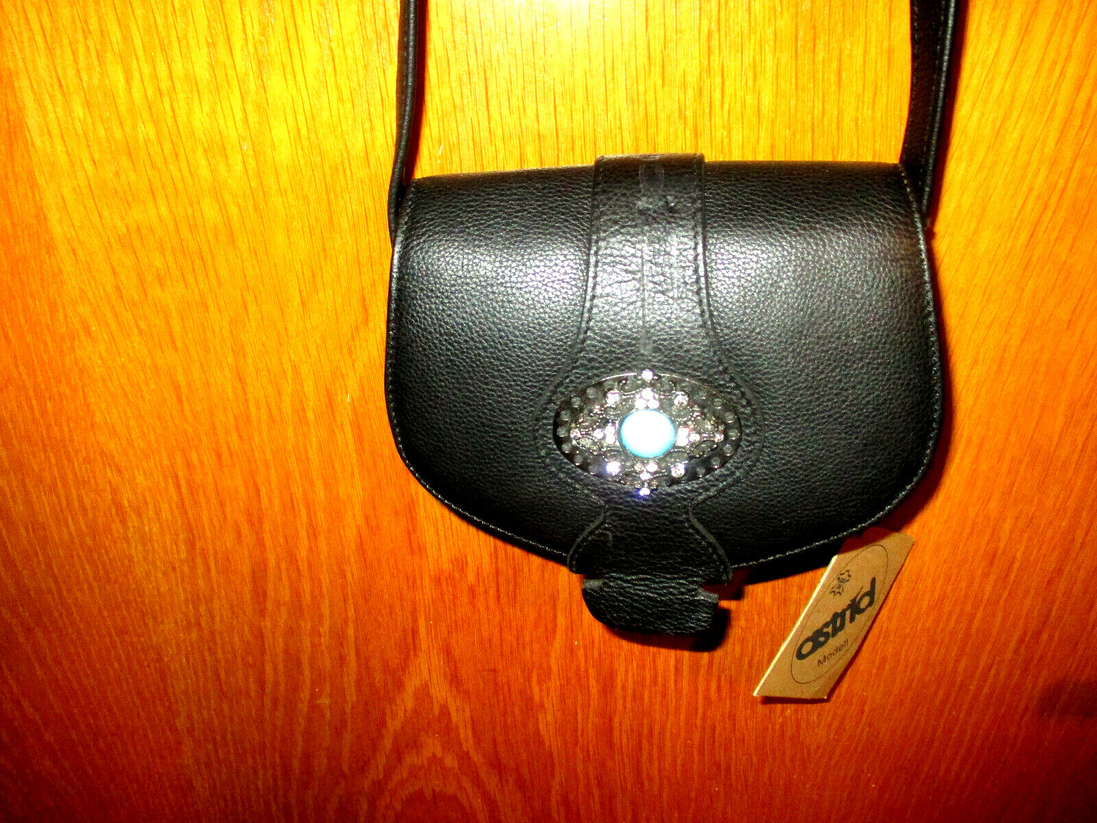 Borsa Astrid pelle nera tracolla cinghia patta borsetta elegante foto 1