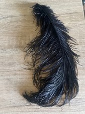 Large Black Fluffy Feather x 1 Craft Art Millinery Supplies Trimmings Costume