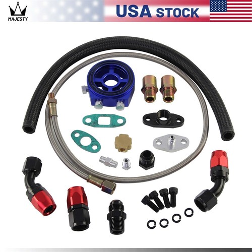 Turbo Oil Return & Feed Line Kit With Sandwich Adapter Plate – Fits Honda K24 T3 T4 Turbo Builds