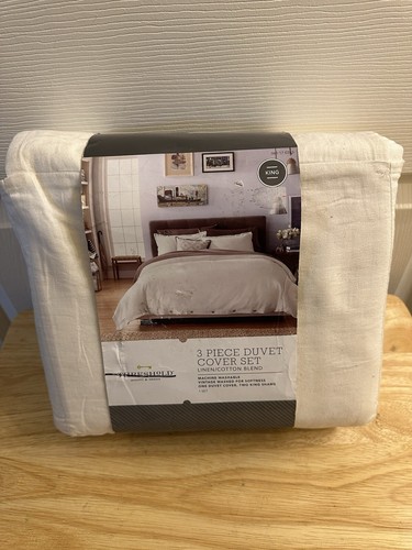 New Threshold Sour Cream King Duvet Cover & Sham Set 3pc - Picture 3 of 4