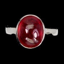 925 Sterling Silver Ring Oval Cab Ruby 11x9mm Gemstone Jewelry