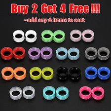 ULTRA THIN EAR SKINS TUNNELS-Gold Glitter Silicone Ear Gauge-Soft Ear plugs-PAIR