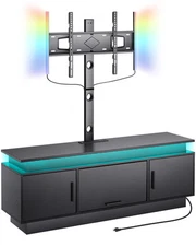 Uimoso 52" TV Stand with Mount for up to 75" TVs with Power Outlet & LED Lights