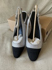 NIB J.Crew Factory Slingback Rhinestone Low Block Heels Shoes Women's Size 6.5